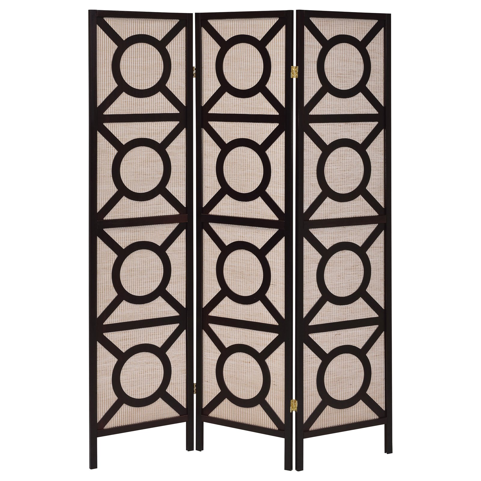Vulcan 3 Panel Room Divider Folding Shoji Screen Cappuccino - Image 4