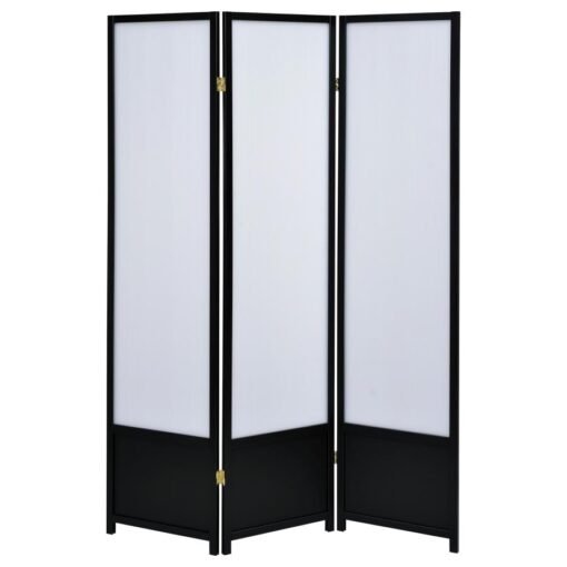 Calix 3-Panel Room Divider Folding Shoji Screen Black - Image 3