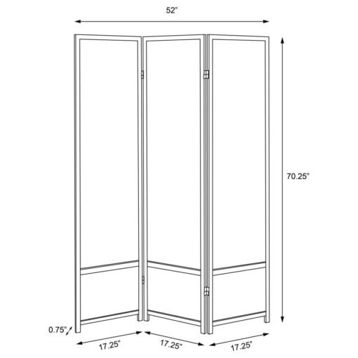 Calix 3-Panel Room Divider Folding Shoji Screen Black - Image 6