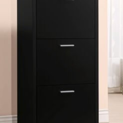 Vivian 3-drawer Engineered Wood Shoe Cabinet Black