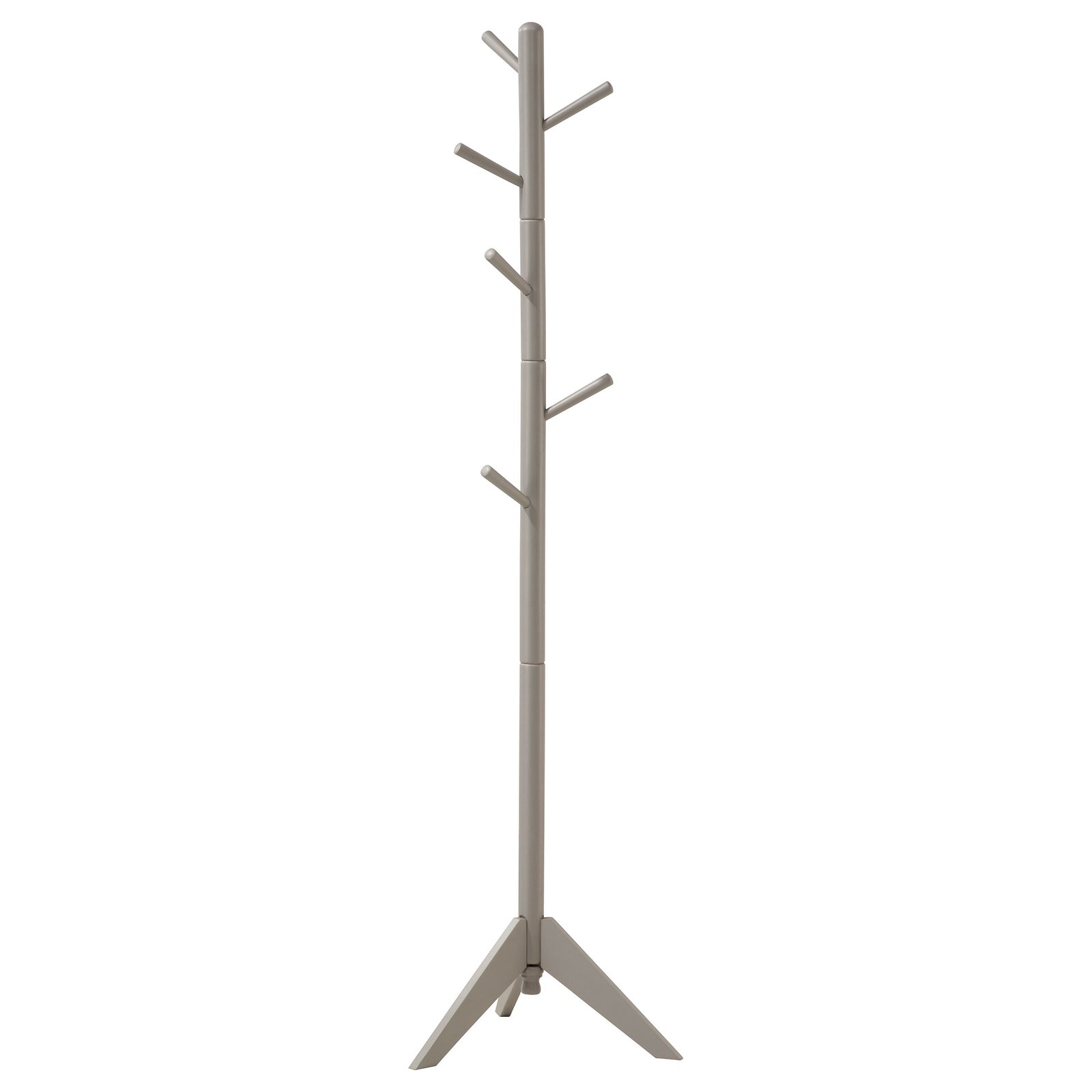 Devlin 6 Hook Freestanding Wood Coat Rack Hat Hanger Grey - Image 2