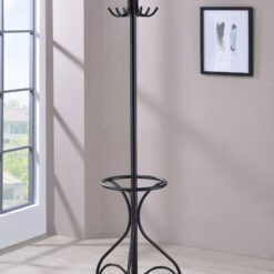 Kiefer 12 Hook Freestanding Metal Coat Rack Hat Hanger Black