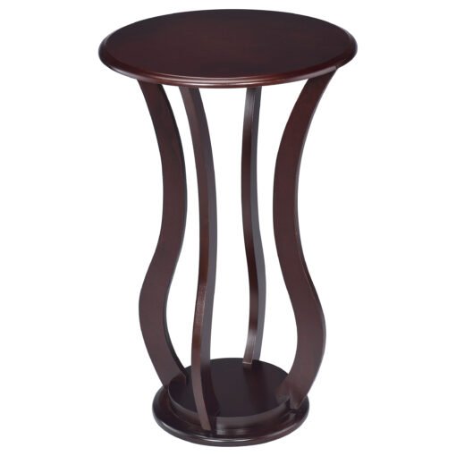 Elton Round Wood Top Accent Plant Stand Cherry - Image 2