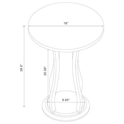 Elton Round Wood Top Accent Plant Stand Cherry - Image 4