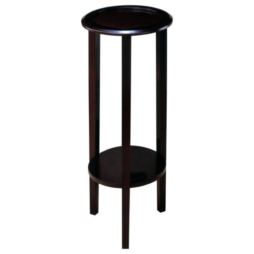Kirk 1-shelf Round Wood Plant Stand Espresso - Image 2