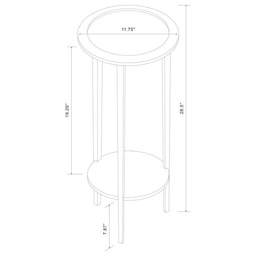 Kirk 1-shelf Round Wood Plant Stand Espresso - Image 4