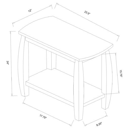 Dixon 1-shelf Rectangular Wood Side Table Cappuccino - Image 3