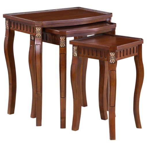 Daphne 3-piece Rectangular Wood Nesting Table Set Warm Brown - Image 2