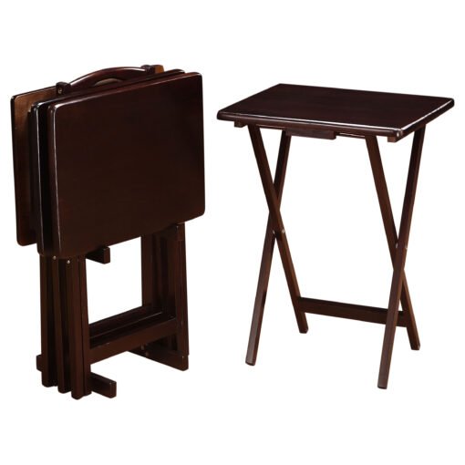 Donna 4-piece TV Tray Table Set Cappuccino - Image 2
