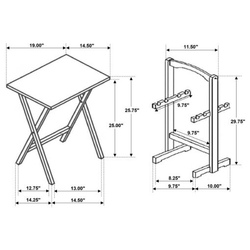 Donna 4-piece TV Tray Table Set Cappuccino - Image 3
