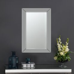 Pinciotti 36 x 24 Inch Beveled Frame Wall Mirror Silver