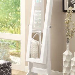 Batista Cheval Mirror with Jewelry Storage White
