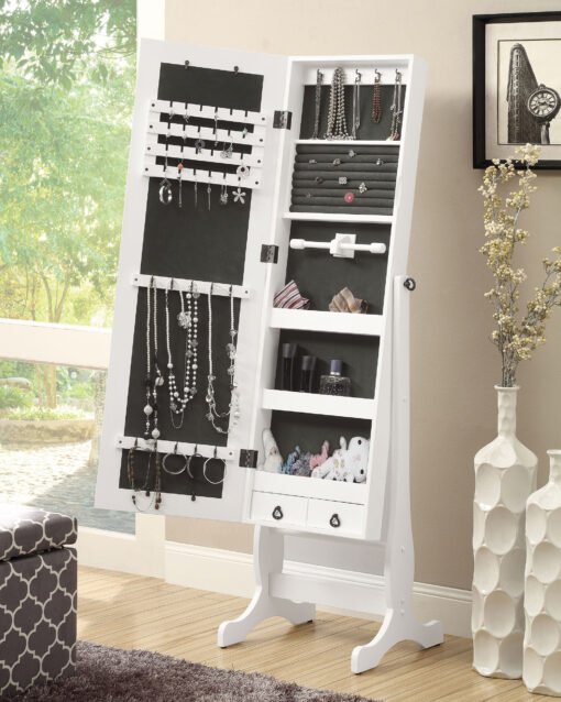 Batista Cheval Mirror with Jewelry Storage White - Image 2