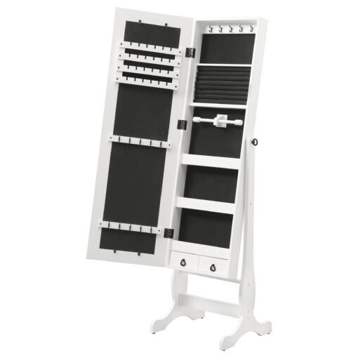 Batista Cheval Mirror with Jewelry Storage White - Image 4
