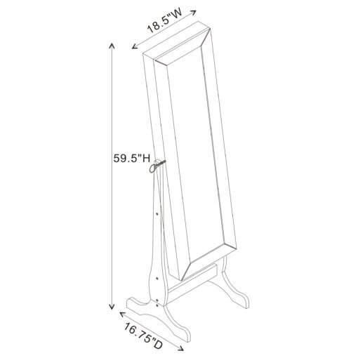 Batista Cheval Mirror with Jewelry Storage White - Image 6