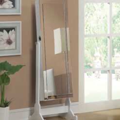 Zayas Cheval Mirror with Jewelry Storage White