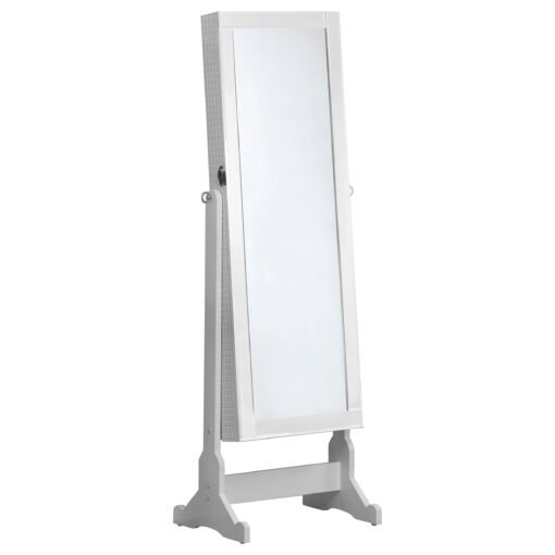 Zayas Cheval Mirror with Jewelry Storage White - Image 3