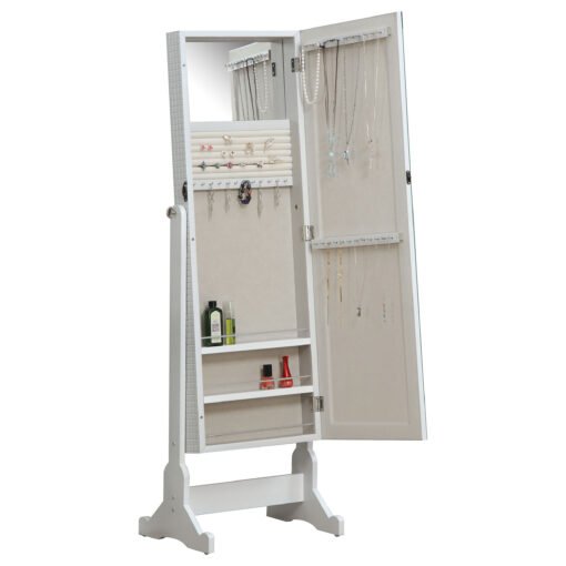 Zayas Cheval Mirror with Jewelry Storage White - Image 4