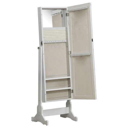 Zayas Cheval Mirror with Jewelry Storage White - Image 5
