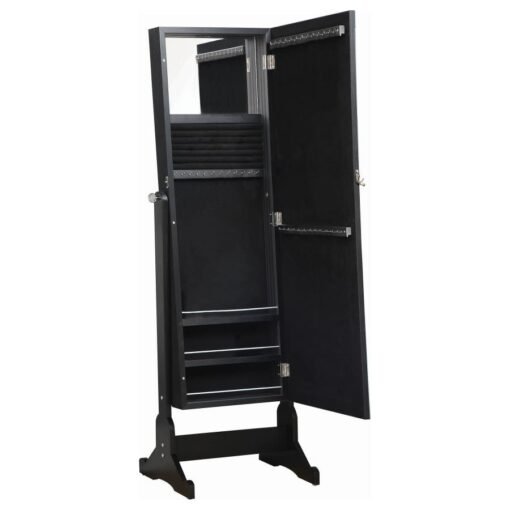 Cortez Cheval Mirror with Jewelry Storage Black - Image 5