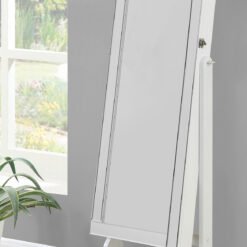 Yvonne Cheval Mirror with Jewelry Storage Dove Grey