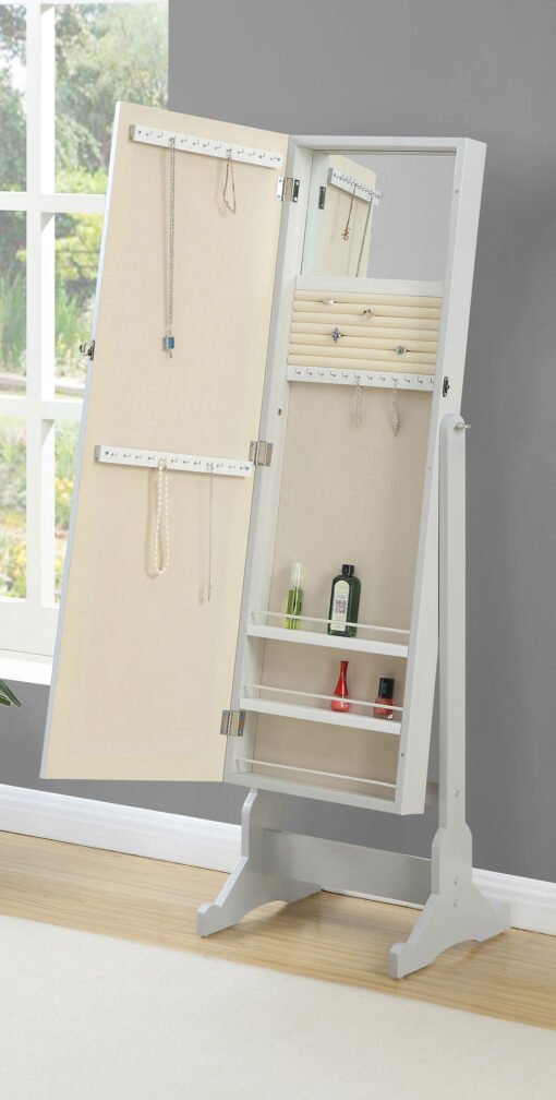 Yvonne Cheval Mirror with Jewelry Storage Dove Grey - Image 2