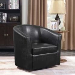 Turner Upholstered Barrel Back Swivel Chair Dark Brown