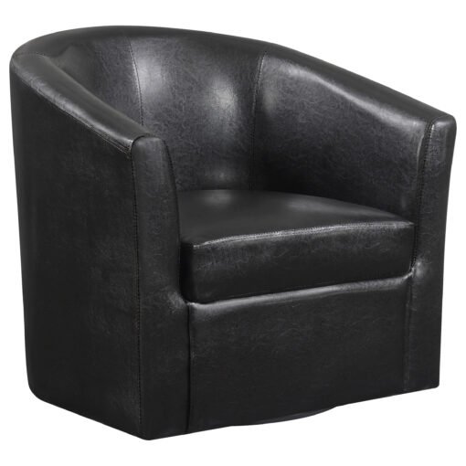 Turner Upholstered Barrel Back Swivel Chair Dark Brown - Image 2