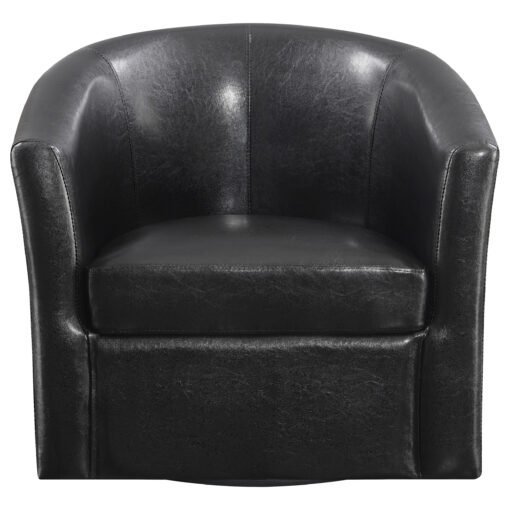 Turner Upholstered Barrel Back Swivel Chair Dark Brown - Image 3