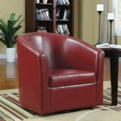 Turner Upholstered Barrel Back Swivel Chair Red