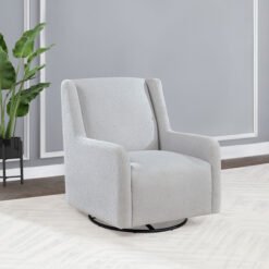 Serra Boucle Upholstered Swivel Glider Dove Grey