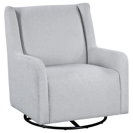 Serra Boucle Upholstered Swivel Glider Dove Grey - Image 2