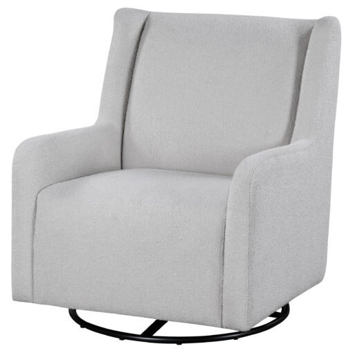Serra Boucle Upholstered Swivel Glider Dove Grey - Image 4