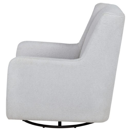 Serra Boucle Upholstered Swivel Glider Dove Grey - Image 5