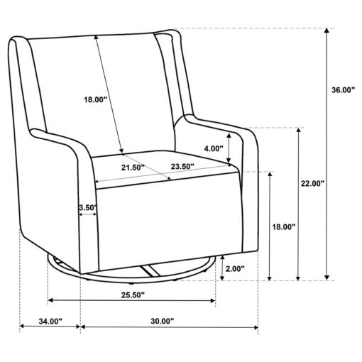 Serra Boucle Upholstered Swivel Glider Dove Grey - Image 11