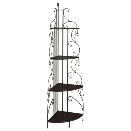 Poppy 74-inch 4-shelf Corner Bookshelf Copper and Cappuccino - Image 2