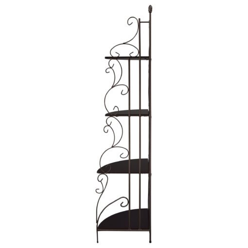 Poppy 74-inch 4-shelf Corner Bookshelf Copper and Cappuccino - Image 4
