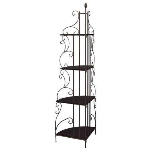 Poppy 74-inch 4-shelf Corner Bookshelf Copper and Cappuccino - Image 5