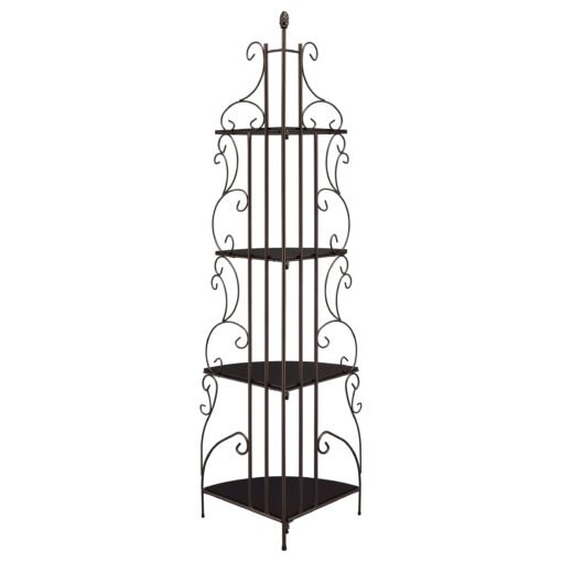 Poppy 74-inch 4-shelf Corner Bookshelf Copper and Cappuccino - Image 6