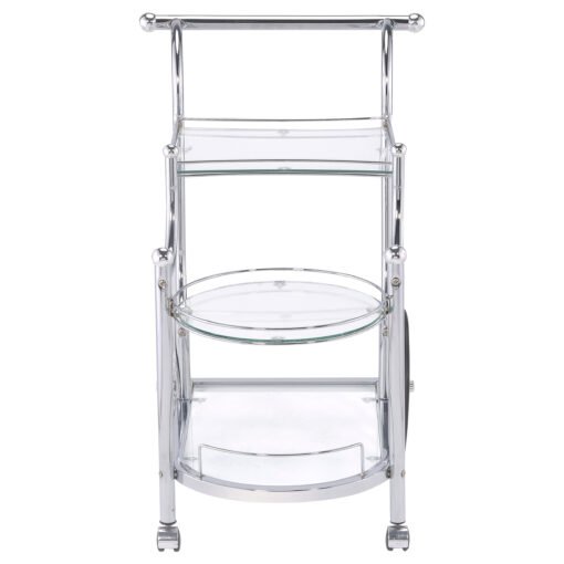 Sarandon 3-tier Glass Shelf Metal Bar Cart Chrome - Image 3
