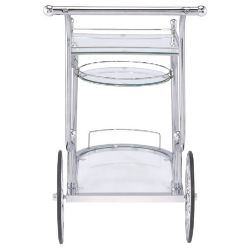 Sarandon 3-tier Glass Shelf Metal Bar Cart Chrome - Image 6