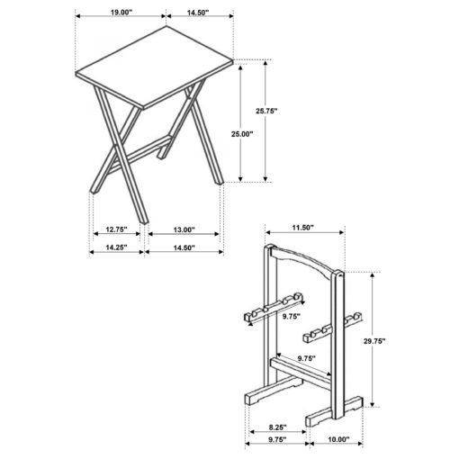 Donna 4-piece TV Tray Table Set Natural - Image 3