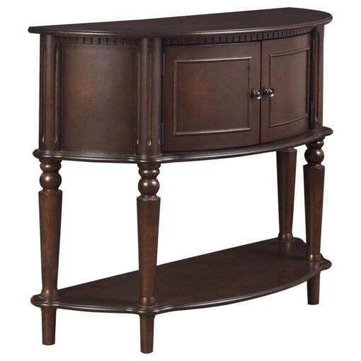 Brenda 2-door Demilune Wood Entryway Console Table Brown - Image 2
