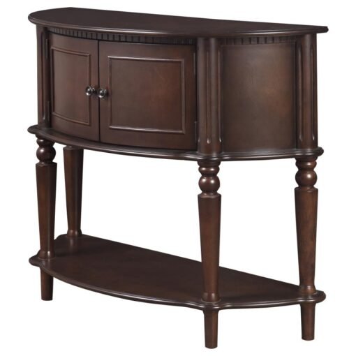 Brenda 2-door Demilune Wood Entryway Console Table Brown - Image 4