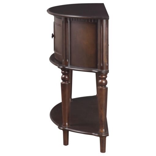 Brenda 2-door Demilune Wood Entryway Console Table Brown - Image 5