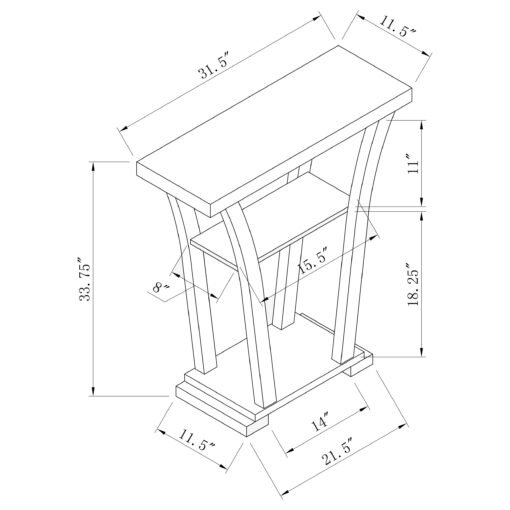 Evanna 2-shelf Engineered Wood Console Table Cappuccino - Image 8