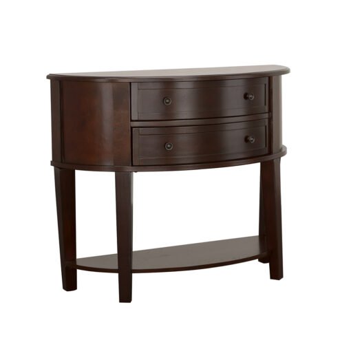 Diane 2-drawer Demilune Entryway Console Table Cappuccino - Image 2