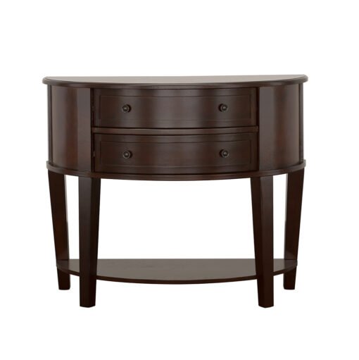 Diane 2-drawer Demilune Entryway Console Table Cappuccino - Image 3