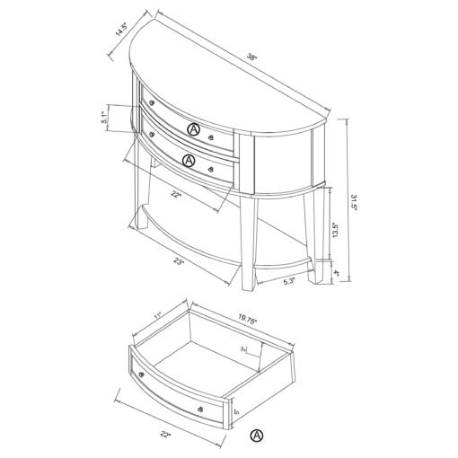 Diane 2-drawer Demilune Entryway Console Table Cappuccino - Image 7