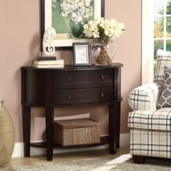 Diane 2-drawer Demilune Entryway Console Table Cappuccino